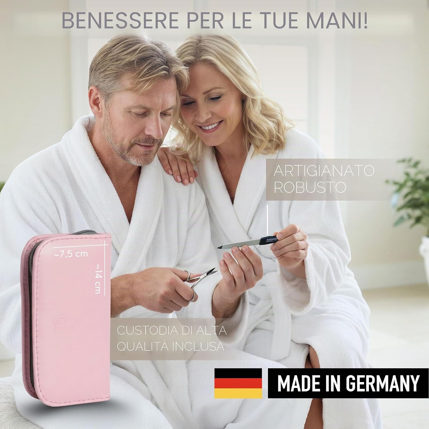 Thumbnail 1 de Solingen Set manicure da uomo e donna – Kit professionale da 6 pezzi con custodia viaggio