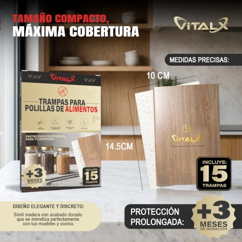 Thumbnail 6 de VITALX Pack Ahorro 15 Trampas Polillas de Alimentos – Sin Tóxicos, Seguridad para Despensa y Cocina
