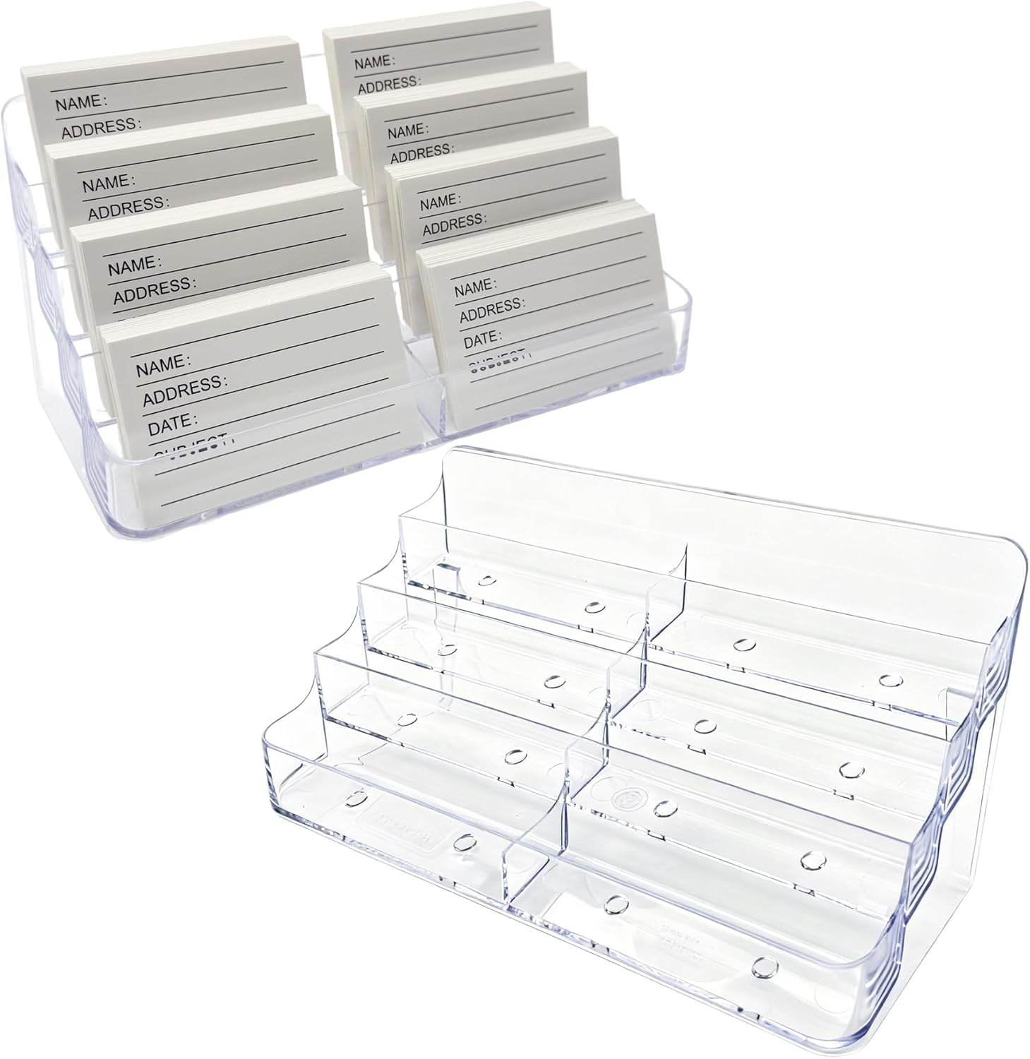 Toowood 2 Pcs 8-Pocket Clear Desktop Card Holder Set