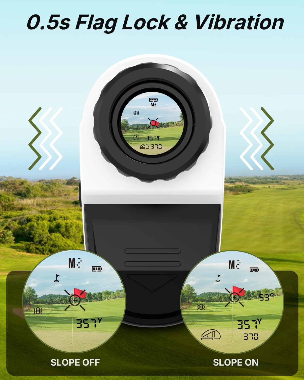 Detalle 2 de WOSPORTS H116 Golf Rangefinder with Slope, 6x Magnification and Flag Lock