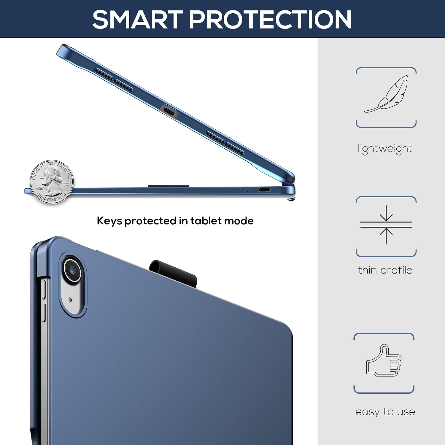 Detalle 1 de typecase KB201T-100 Touch Keyboard Case for iPad with 360° Hinge and Trackpad