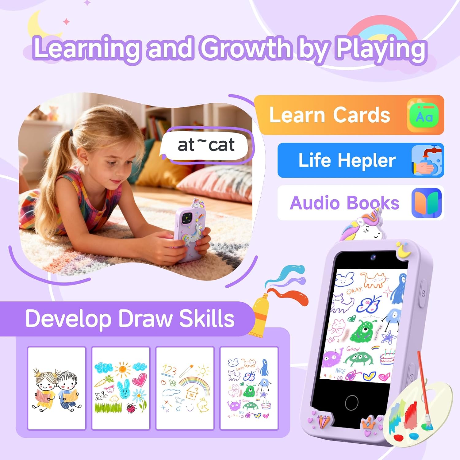 Detalle 2 de Kids Smart Phone Toy 8G Touchscreen for Ages 3-9