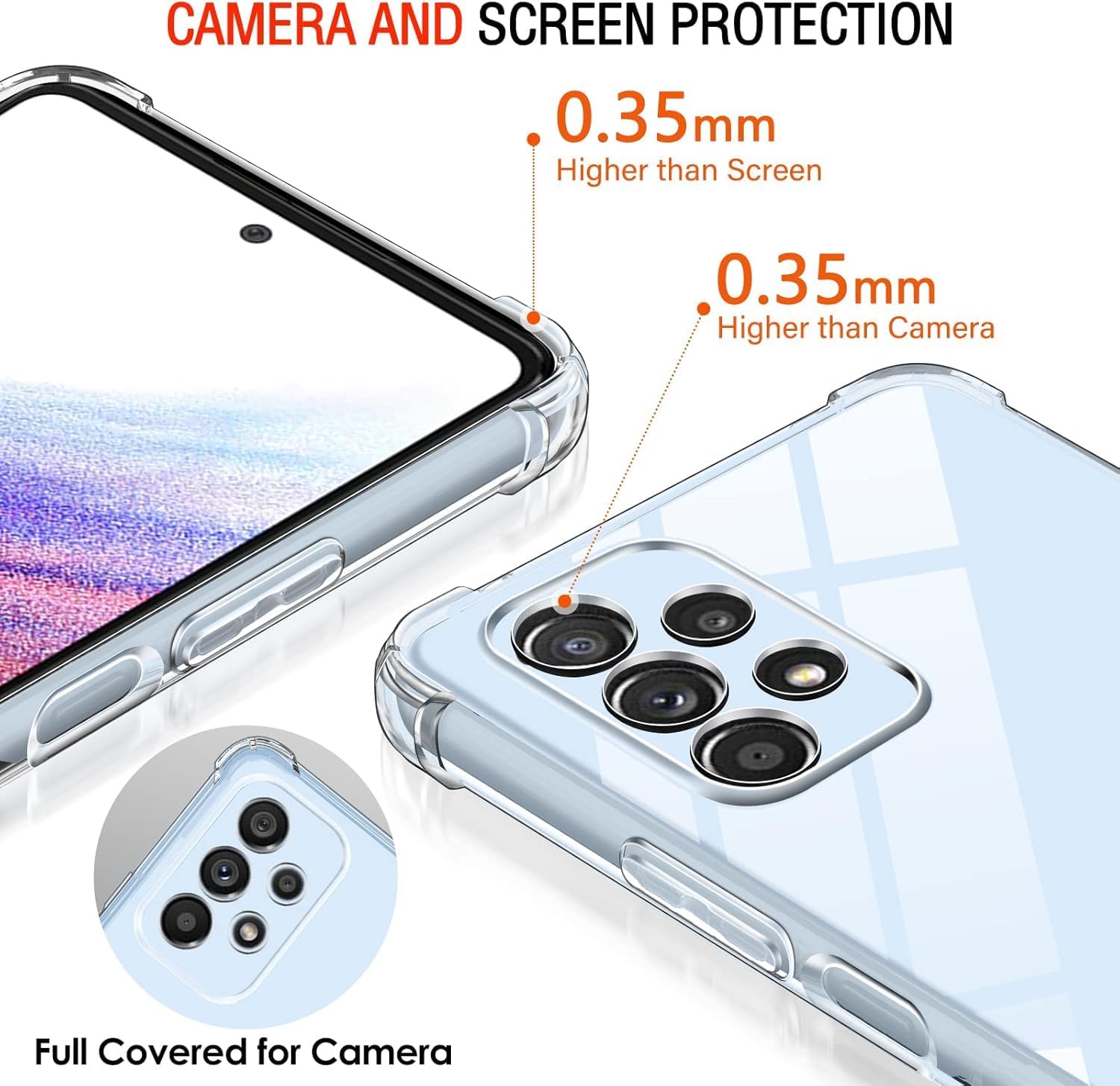 Thumbnail 2 de ivoler Coque Galaxy A53 5G avec 3 Protecteurs d'Écran et TPU Transparent – Design fin et Protecteur complet