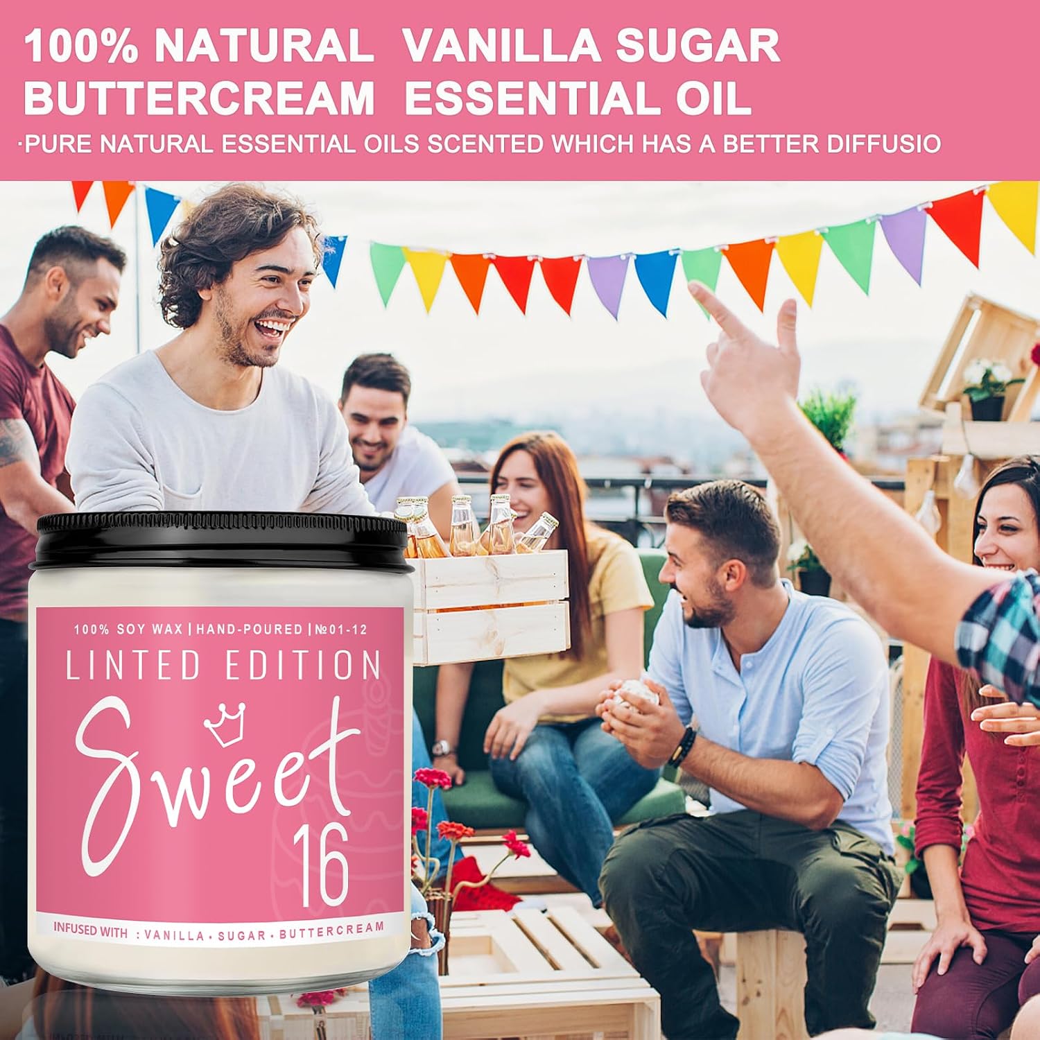 Detalle 2 de Vanilla Cream Scented Candle 7 oz