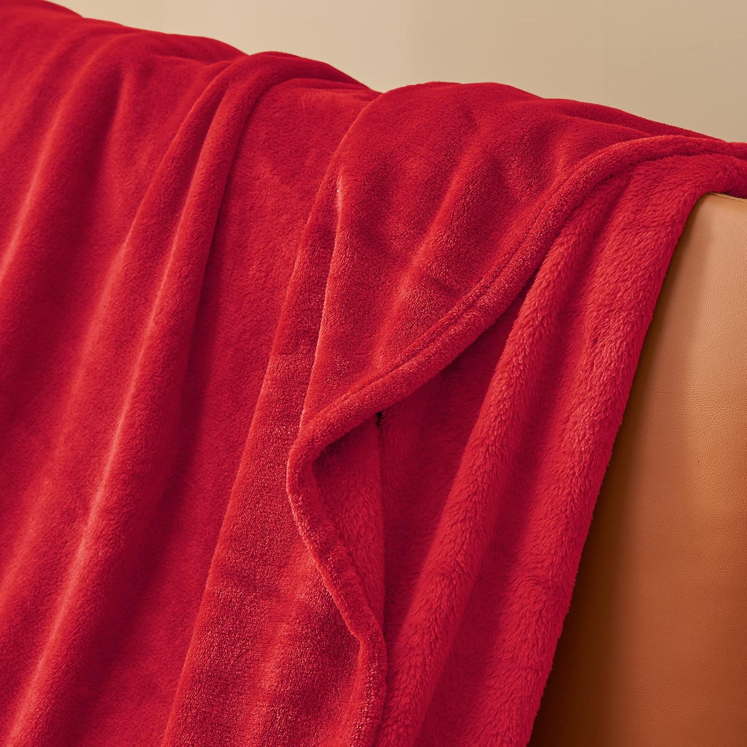 Thumbnail 6 de Aisbo Fleece Blanket Red Throw 130x150cm