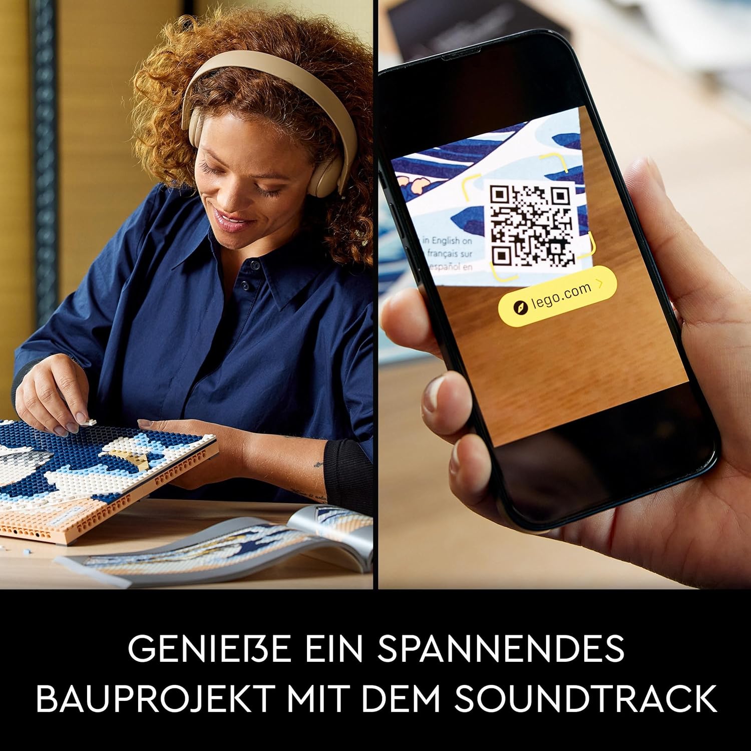 Thumbnail 4 de LEGO Art 31208 „Hokusai – Große Welle“: gerahmte 3D-Wanddeko zum Selberbauen (1.810 Teile)