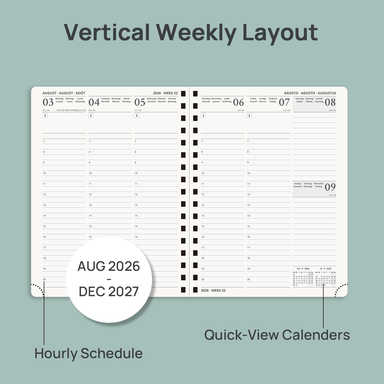Thumbnail 2 de POP RUN Kalender 2026/2027 Wochenplaner – Ringbuch mit Softcover, ca. A5 (22 x 16,5 cm), 17 Monate