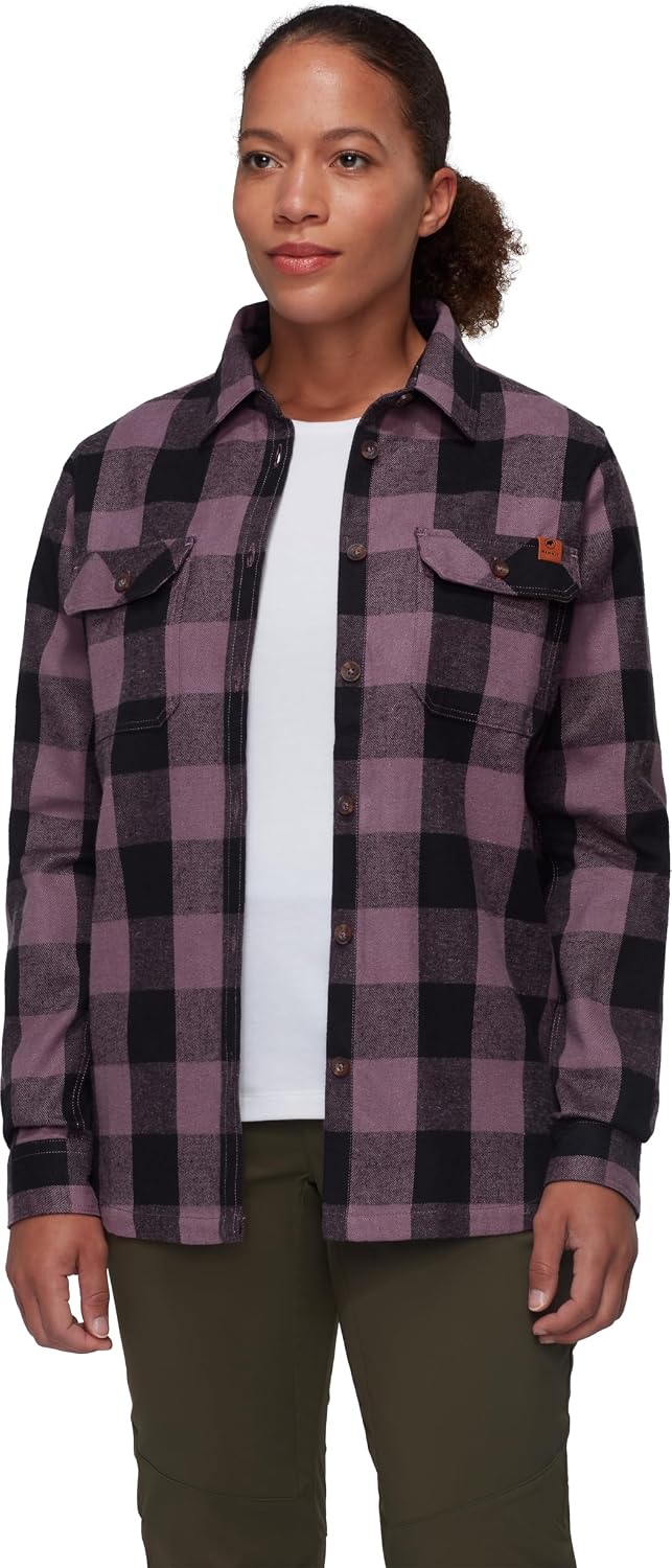 Detalle de Mammut Tamaro Longsleeve Shirt Women: la base calda e versatile del guardaroba