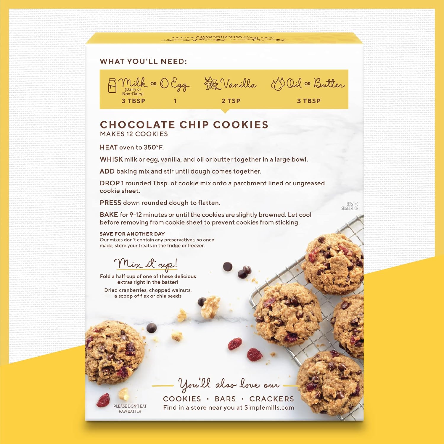 Thumbnail 4 de Simple Mills simple-mills-crunchy-cookies-6b37d6993f Almond Flour Chocolate Chip Cookies, Gluten-Free, Crunchy