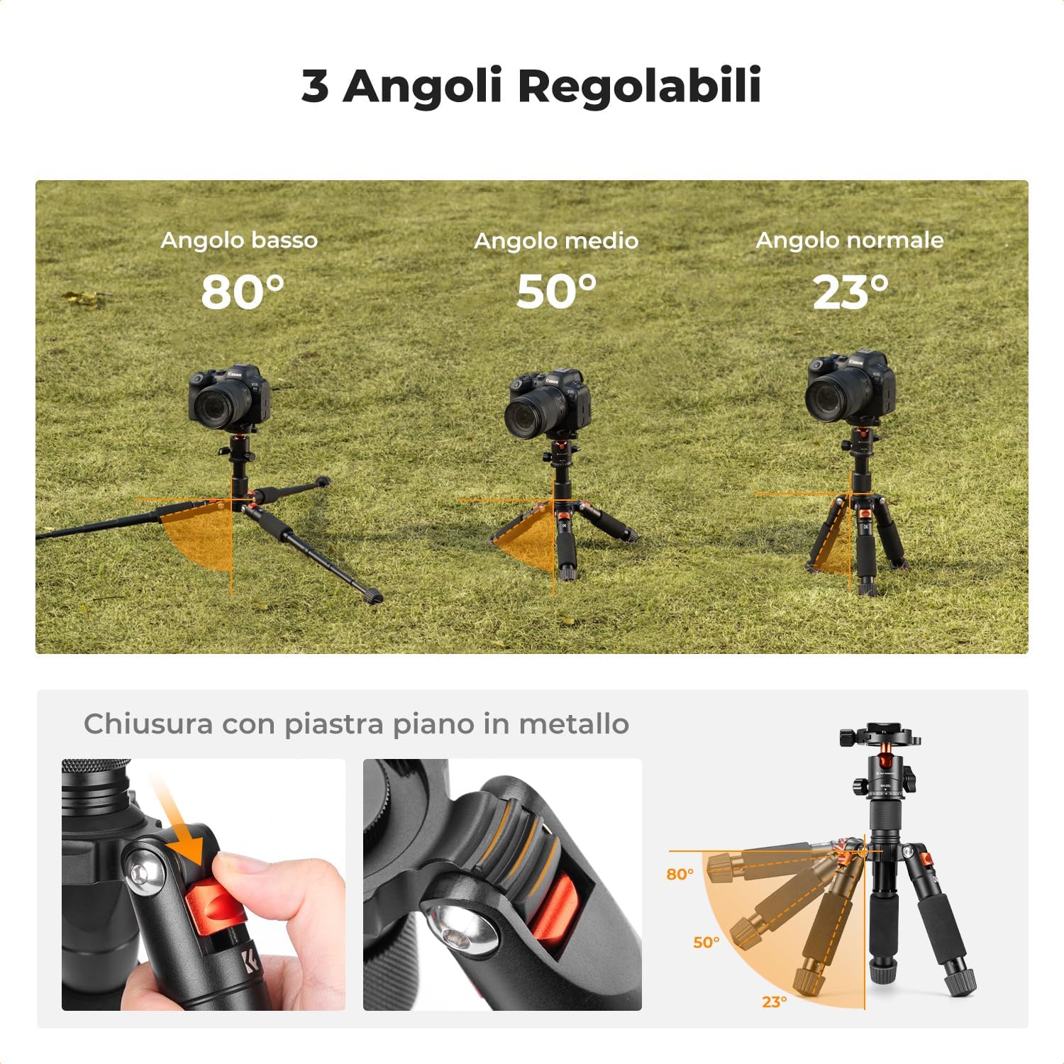 Thumbnail 4 de K&F CONCEPT Mini treppiede 52 cm