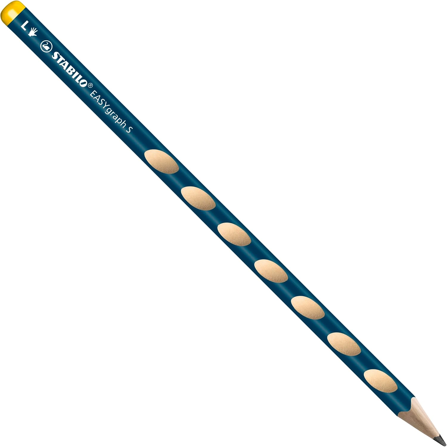 Detalle de STABILO EASYgraph S – Schmaler Dreikant-Bleistift für Linkshänder, HB, 6er Pack, petrol