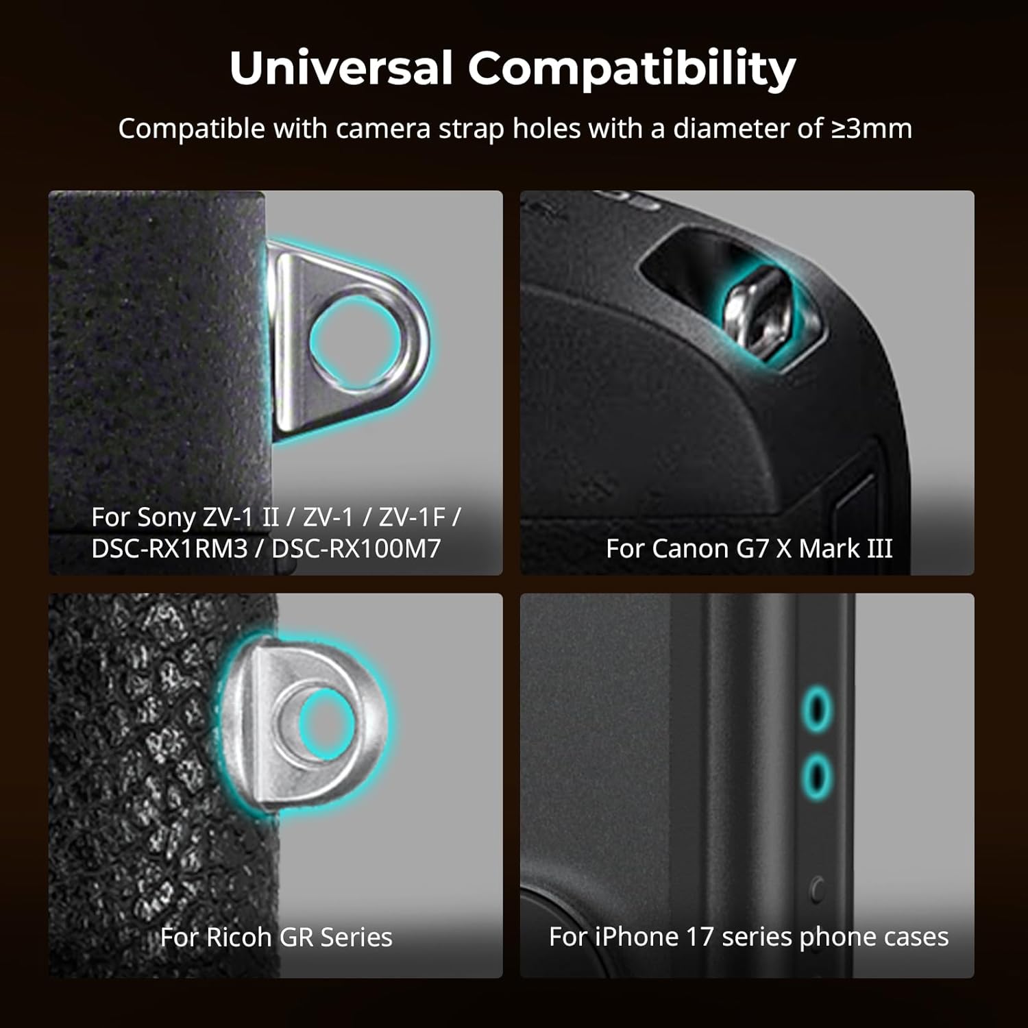 Thumbnail 3 de SmallRig QR Wrist Strap Schnellwechsel-Handgelenkriemen 5682 für Ricoh GR, Sony ZV & Canon G7 X Mark III