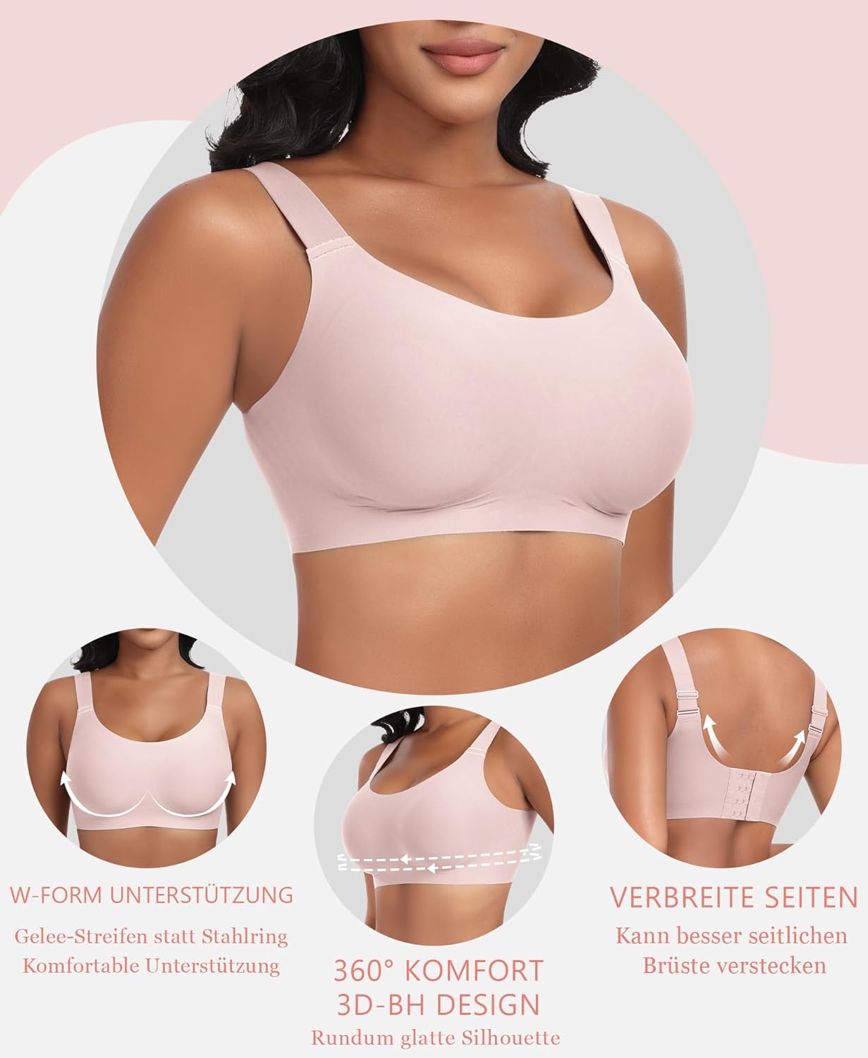 Thumbnail 3 de Nahtloser BH Damen Ohne Bügel Glatt Komfort Vollschalen