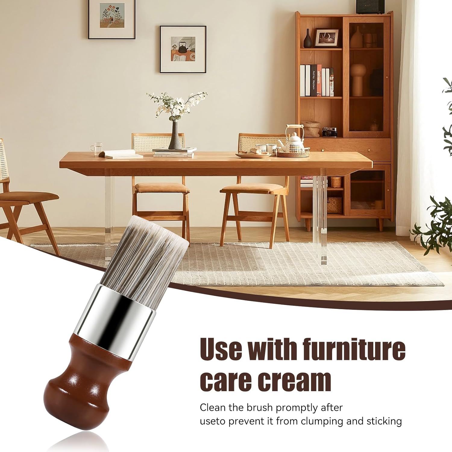 Detalle de LUXGROVE Leather & Furniture Salve Brush for Leather, Wood & Car Interiors