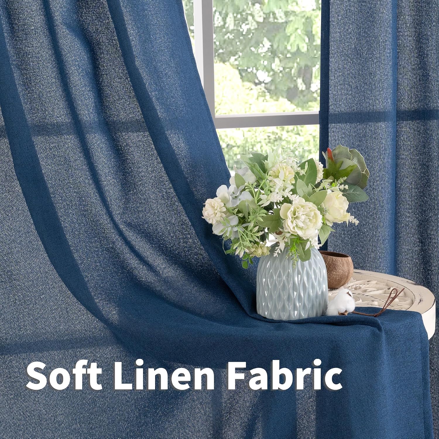 Detalle 1 de YoungsTex Linen Curtains 52 x 84 Inch
