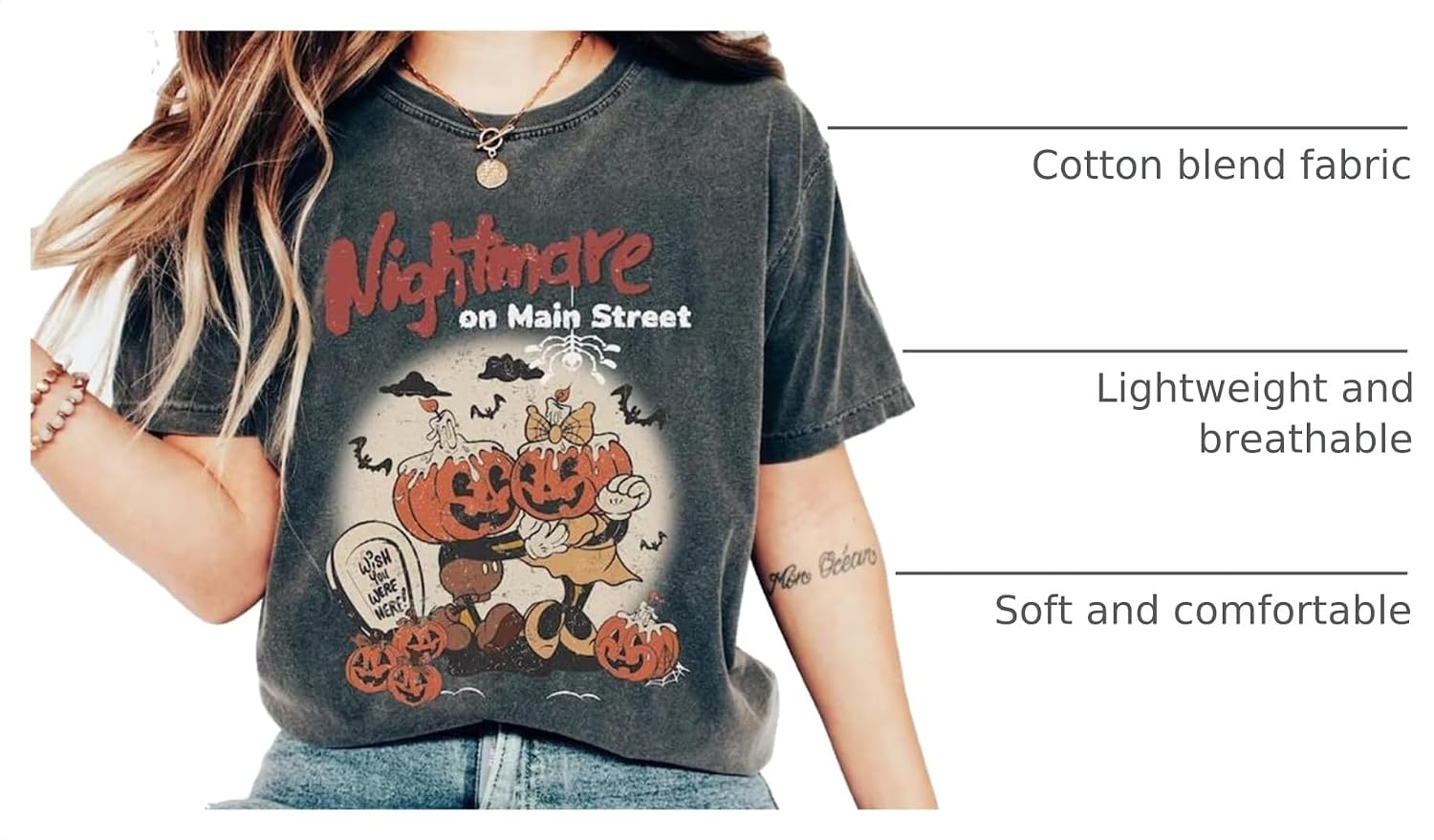 Detalle 2 de Women's Halloween T-Shirt, Cotton Blend
