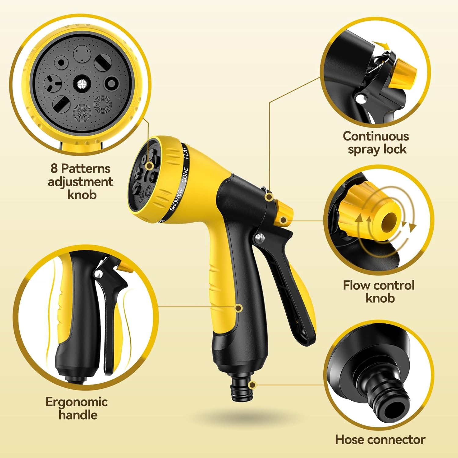 Thumbnail 2 de VOXON Hose Pipe Spray Gun 8-pattern 🌊