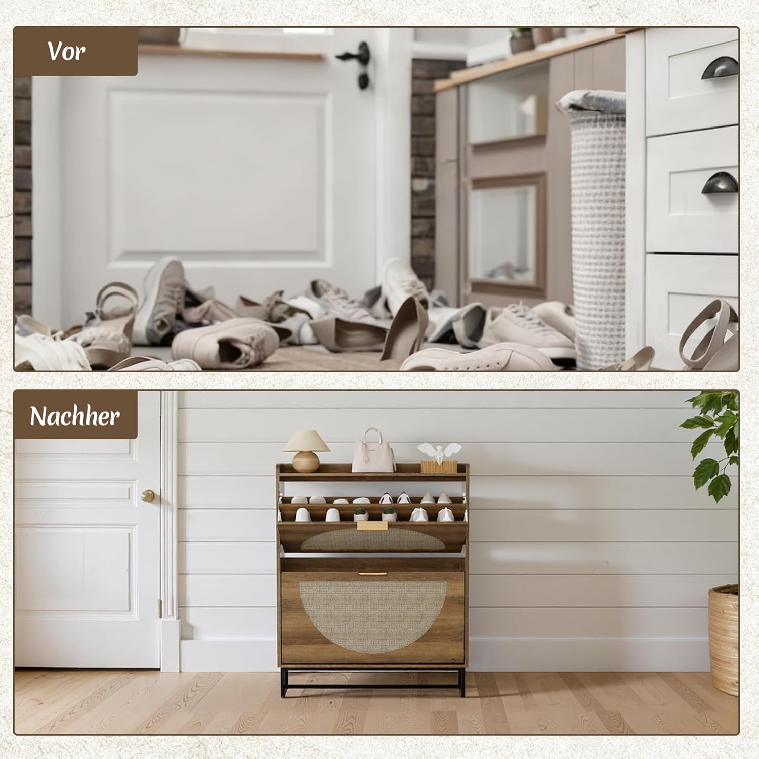 Thumbnail 4 de BonVache Schuhschrank schmal 2 Klappen