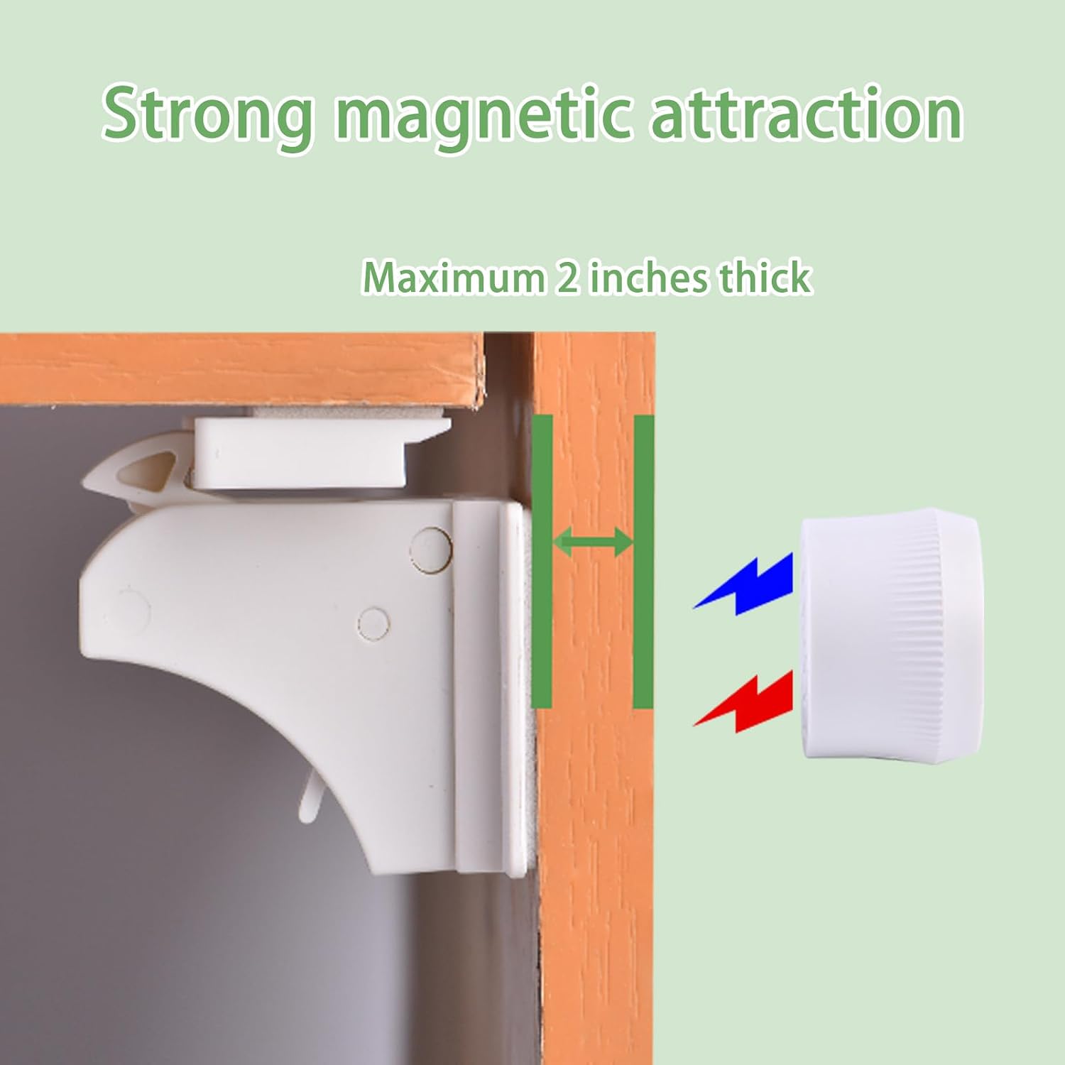 Thumbnail 4 de Vkania Magnetic Cabinet Locks, 6-Pack with 2 Keys, Hidden No-Drill Design