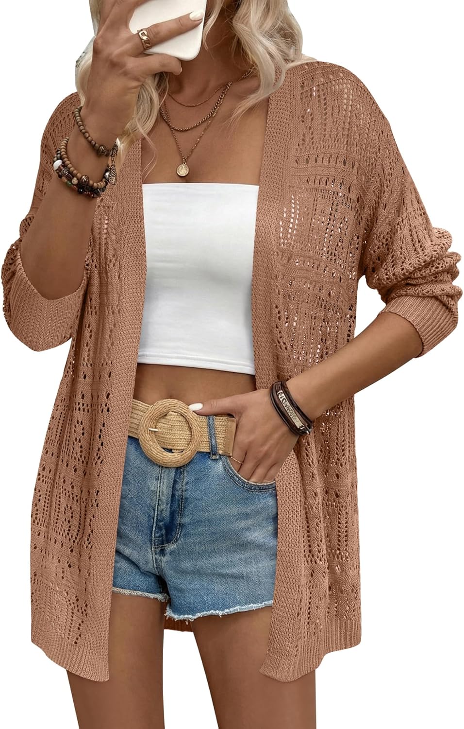 Thumbnail 4 de Zeagoo Women's 2026 Summer Crochet Cardigan: Lightweight Open-Front Kimono Cover-Up