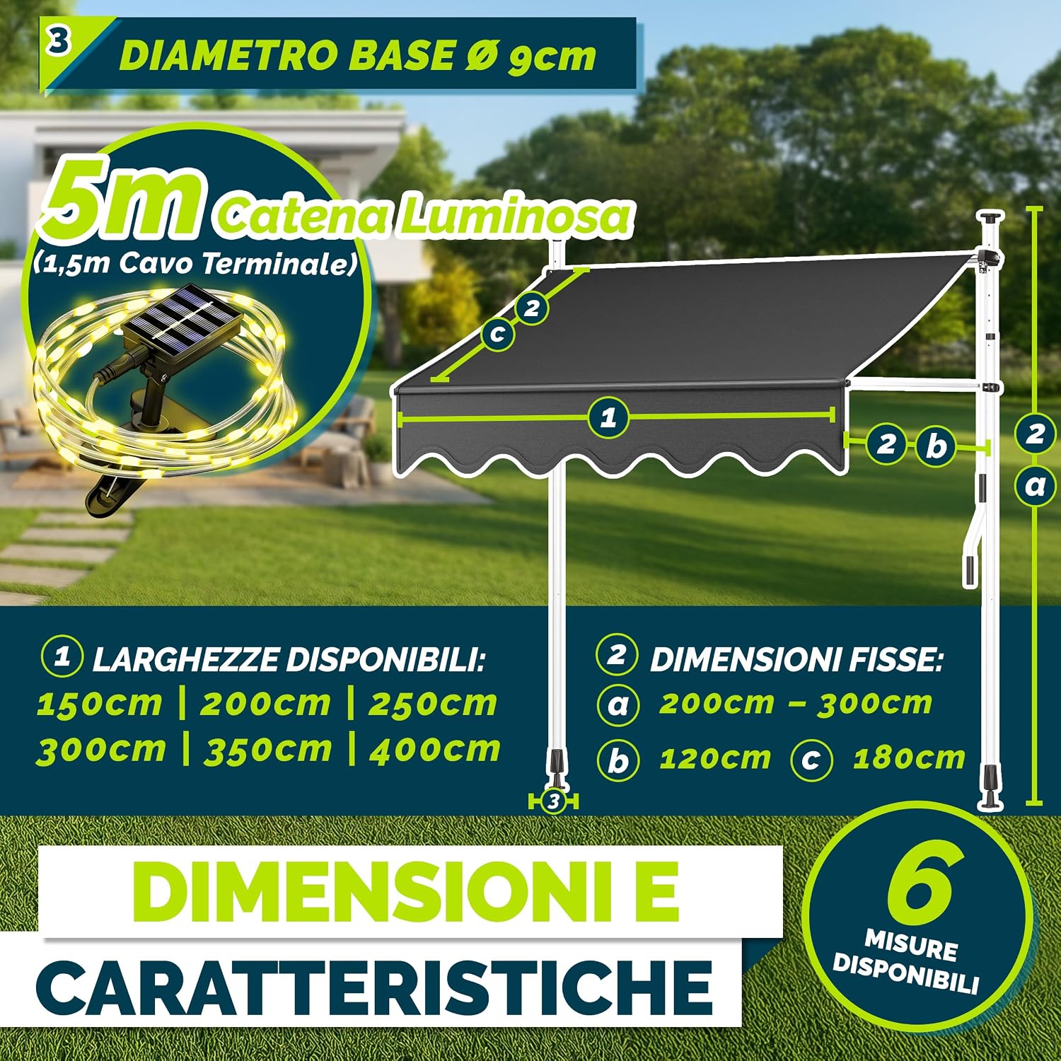 Thumbnail 5 de tillvex Tenda da Sole a Bracci 350cm