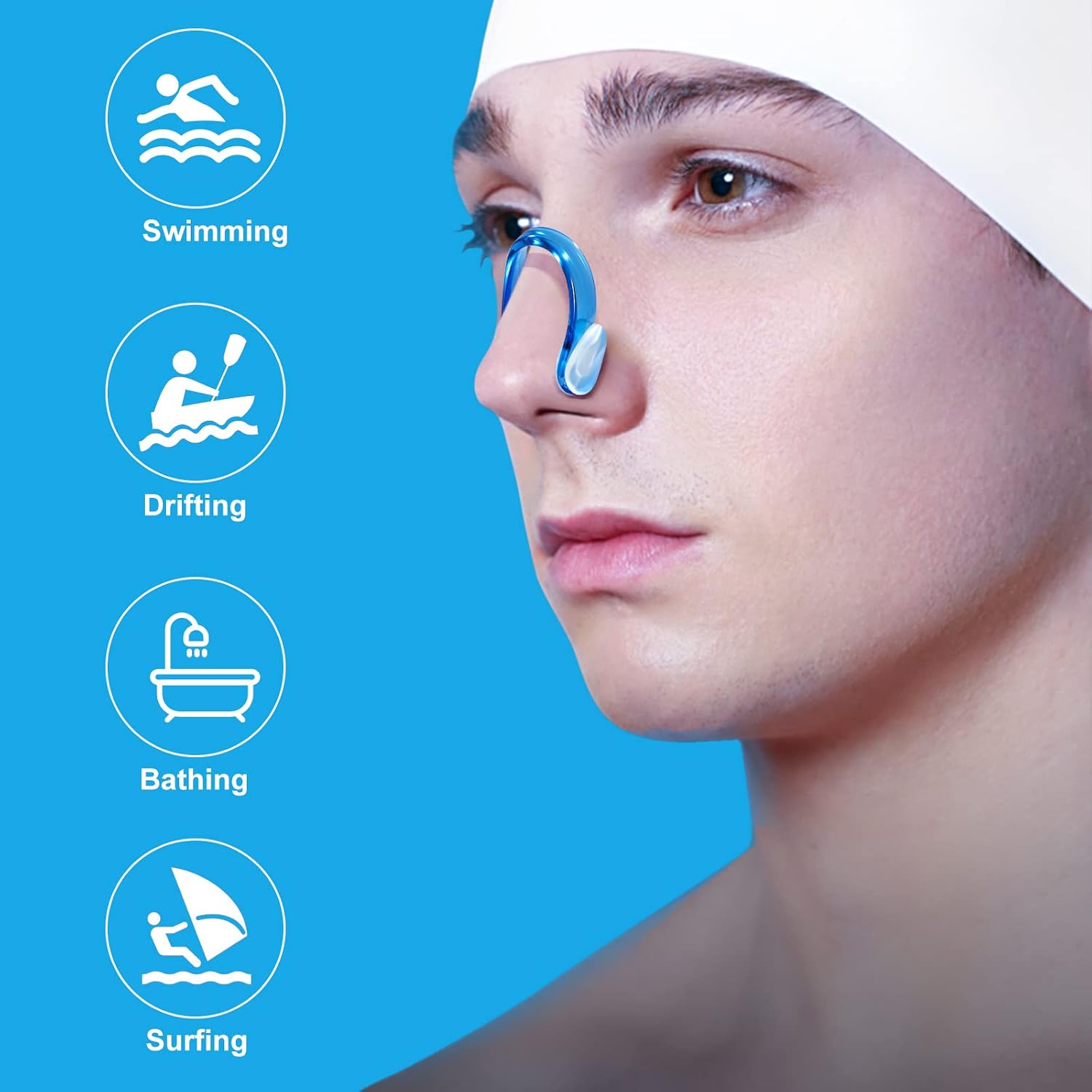 Detalle 2 de Hurdilen nose clip Swimming Nose Clips, 14-Pack Silicone and PC, Multicolor