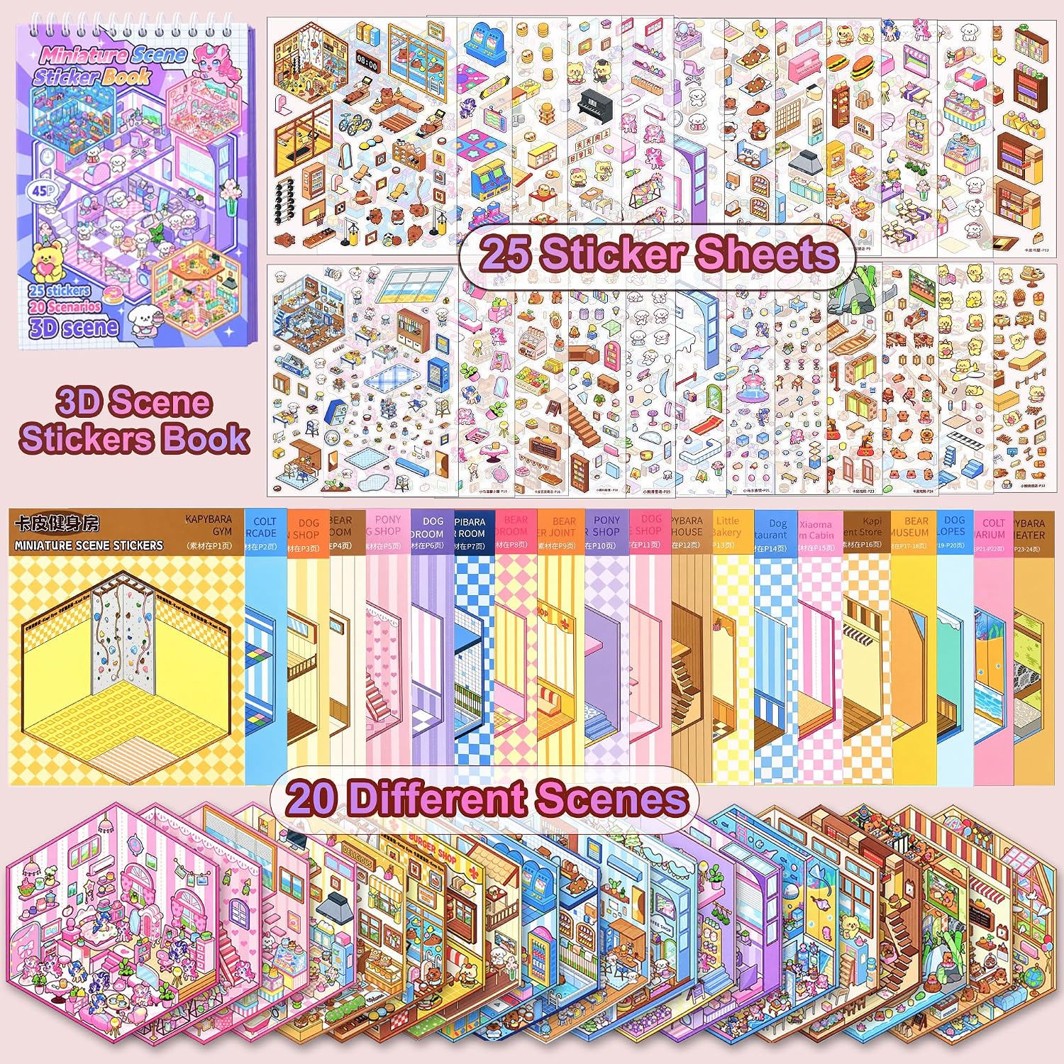 Thumbnail 5 de Scene Sticker Book 20 3D Sticker Sets for Kids 🎨