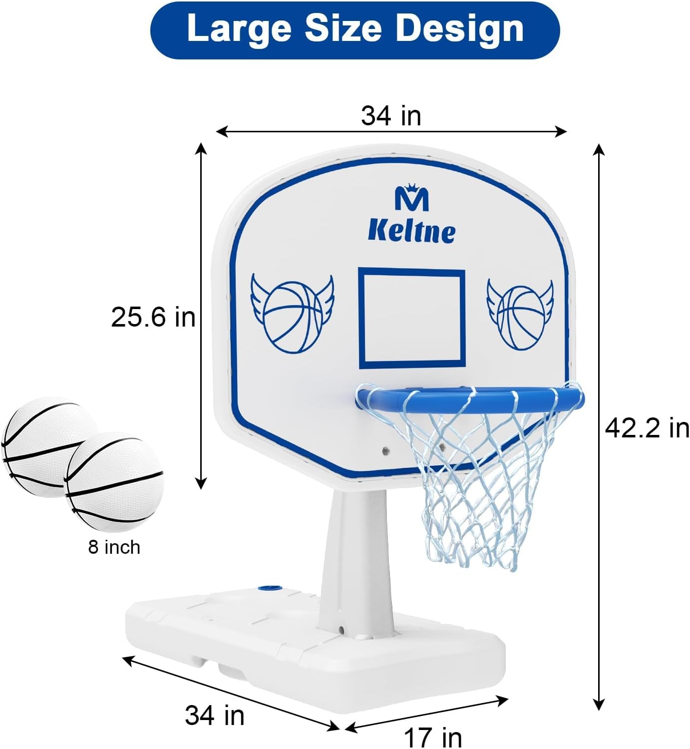 Thumbnail 2 de Dahivs LED Pool Basketball Hoop Poolside: Oversized, Solar-Powered Night Games