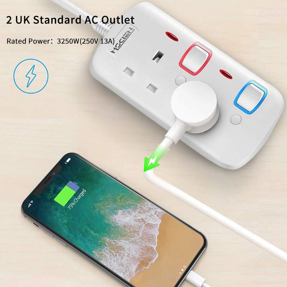 Thumbnail 4 de Mscien 3M Extension Lead 2-socket with switches ๐