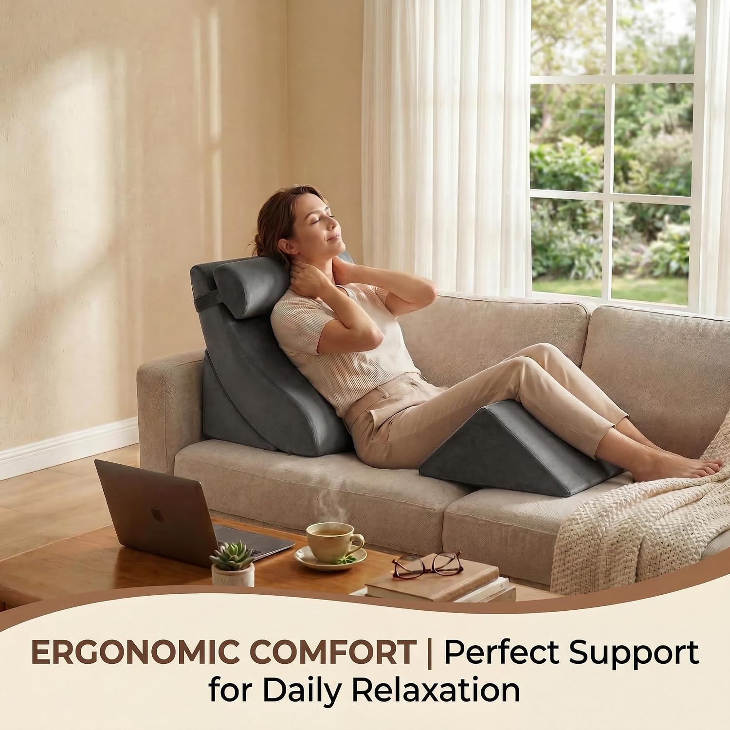 Thumbnail 3 de Axelrod Orthopedic Bed Wedge Pillow Set – 4-Piece High-Density Memory Foam for Post-Surgery Comfort