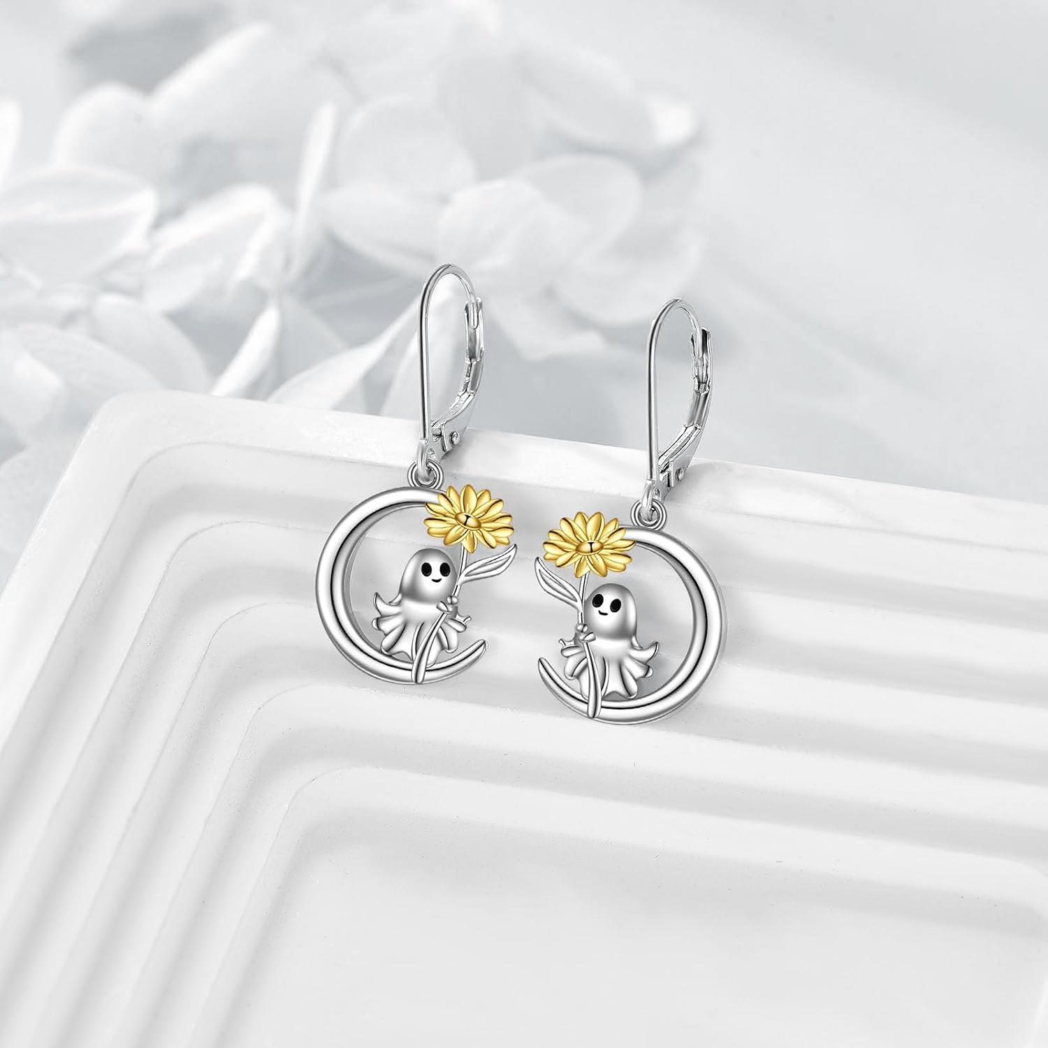 Detalle de Mond Tier Ohrringe aus 925er Sterling Silber – Geistermond mit Tiermotiven