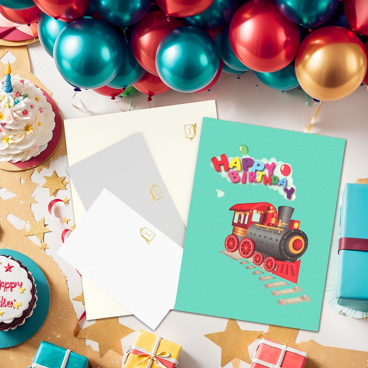 Thumbnail 4 de CNLITIHEKA Musical Train Birthday Card