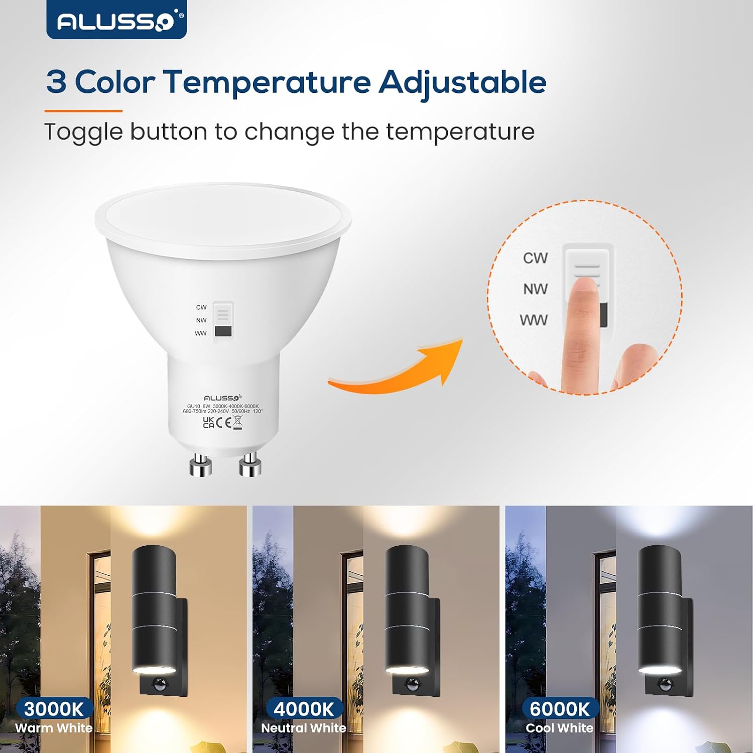 Detalle 2 de ALUSSO Motion Sensor Outdoor Wall Light 8W 📡