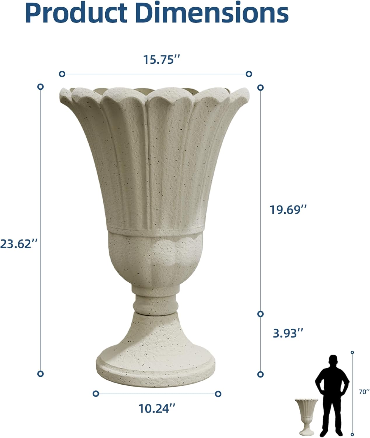 Detalle 2 de Diyfire Urn Planters, 24-Inch