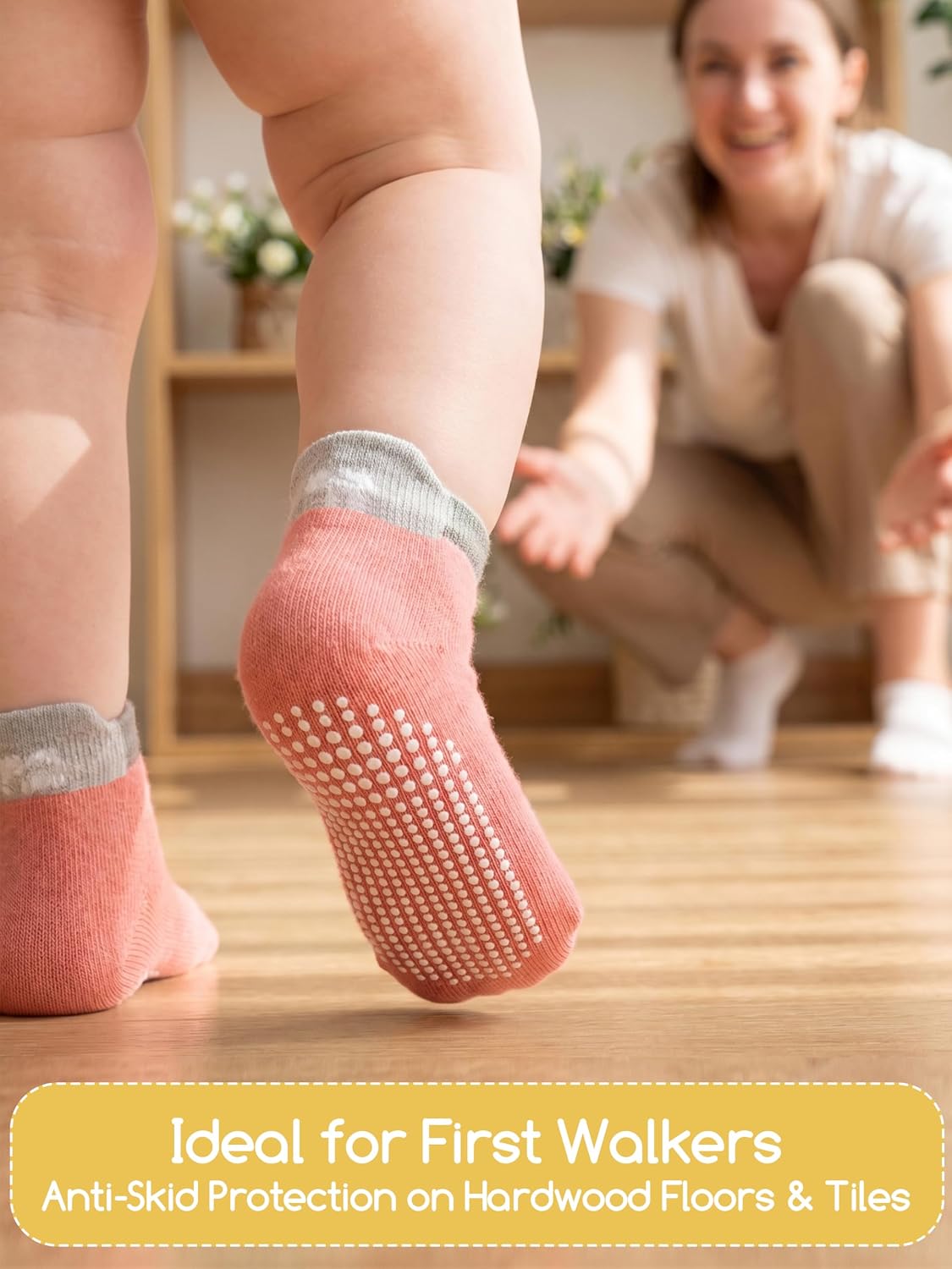 Detalle 2 de Aroveea Non-Slip Toddler Socks, 12-Pack