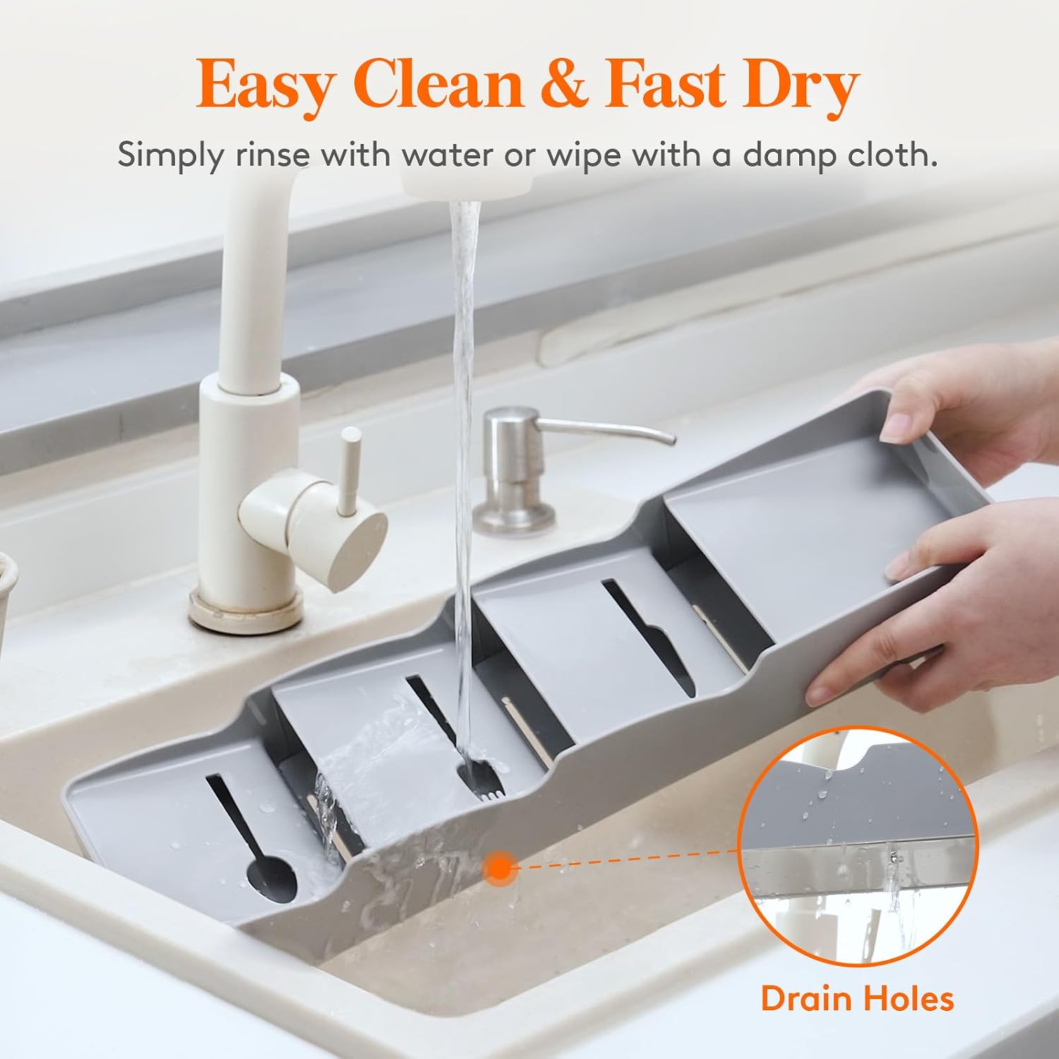Detalle 2 de Lifewit 23036 Cutlery Drawer Organiser, 2-Pack Narrow Grey Trays