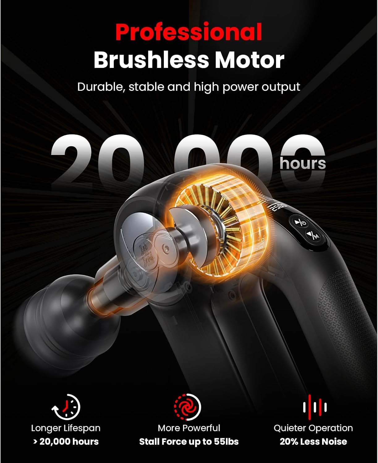 Detalle de Bob and Brad D5 Pro Massage Gun with 13mm Amplitude