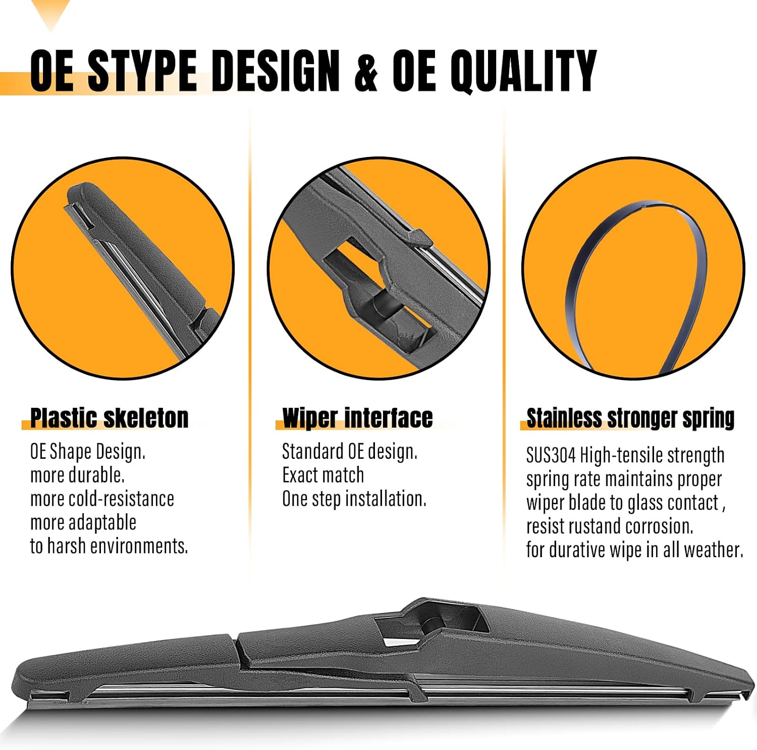 Detalle de AUTOBOO 10 Inch Rear Wiper Blade Replacement for Toyota RAV4, Highlander, and Jeep Compass