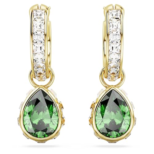 Detalle 2 de Swarovski Orecchini pendenti Stilla: verde a pera, effetto oro placcato