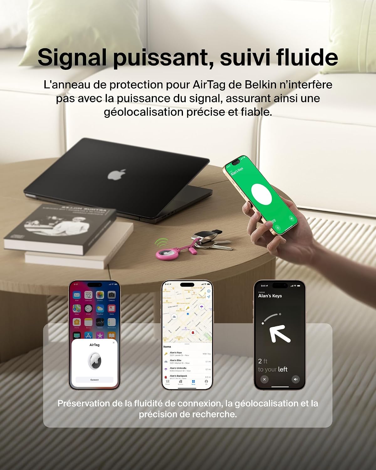 Thumbnail 5 de Belkin Anneau de protection AirTag rose