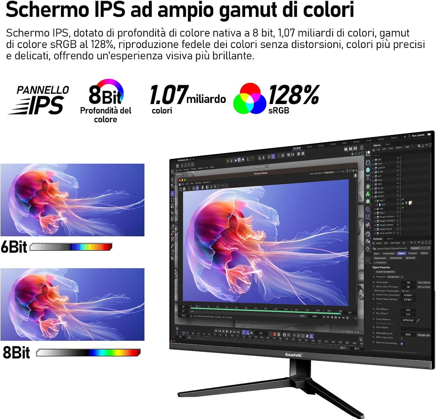 Detalle de Gawfolk Monitor 28" UHD 4K 3:2 IPS con altoparlanti integrati