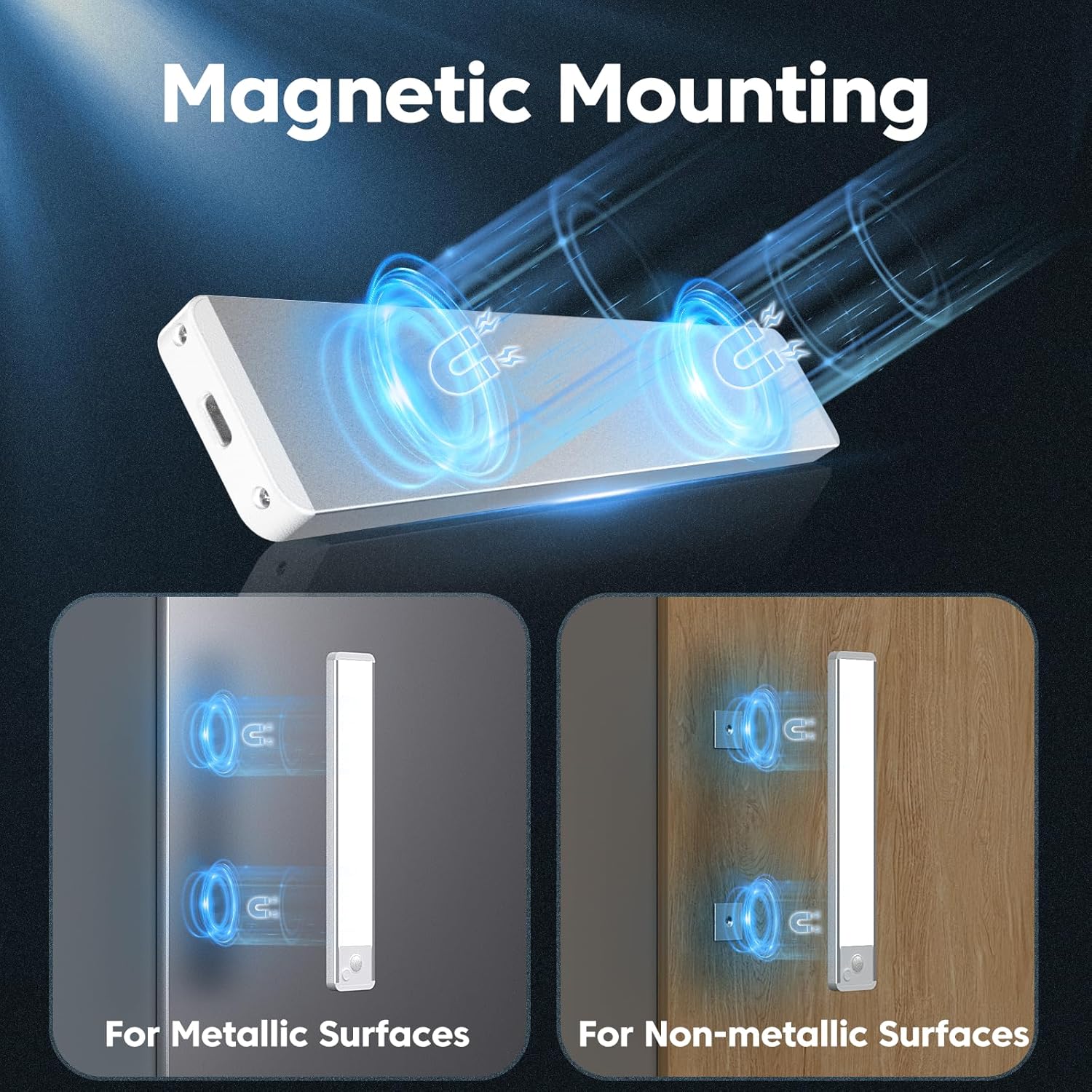 Thumbnail 6 de FILIYANO 3 Pack Motion Sensor Lights Indoor — Under Cabinet LED, 1800mAh Rechargeable, Dimmable & Magnetic Wireless