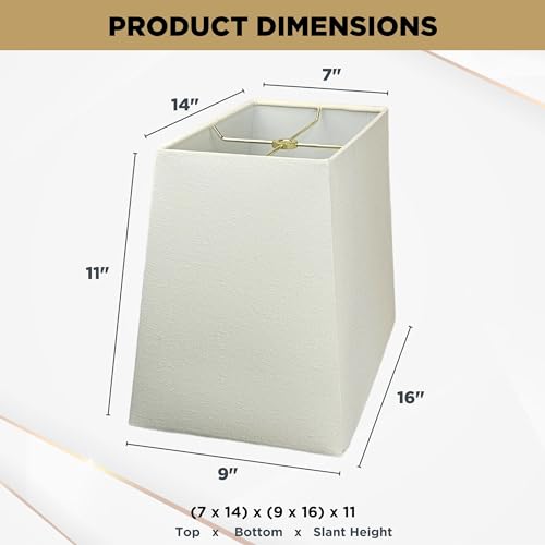 Detalle 2 de Royal Designs Pantalla rectangular Linen Eggshell 11 cm 🏮