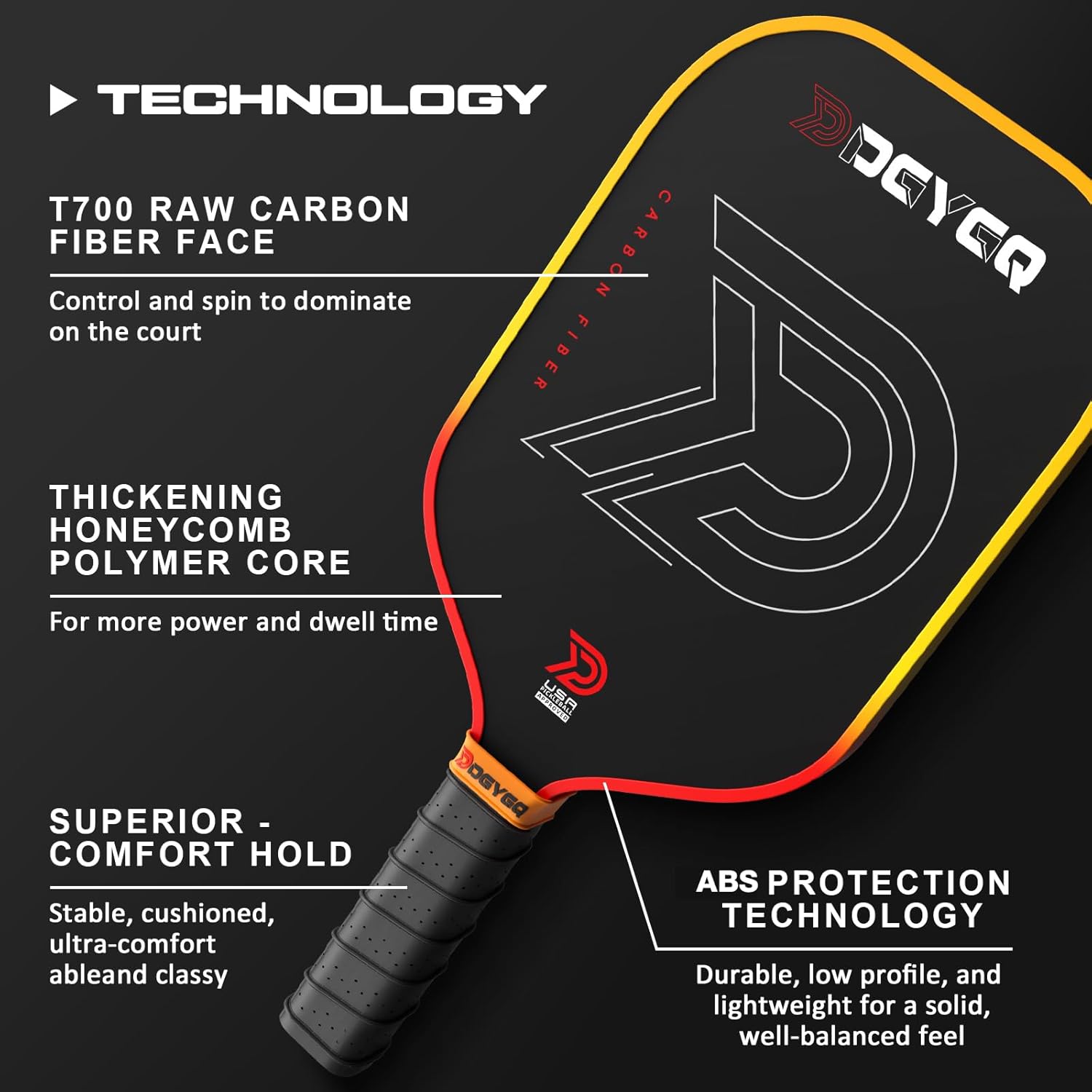 Detalle 2 de DGYGQ Pickleball Paddle — Carbon Fiber Precision