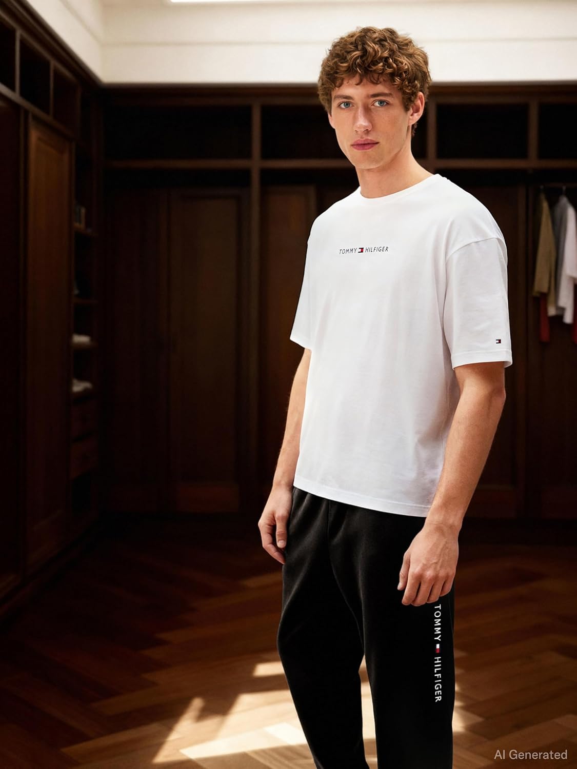 Thumbnail 5 de Tommy Hilfiger Herren T-Shirt Kurzarm Logo Rundhalsausschnitt – Basic mit Wiedererkennungswert