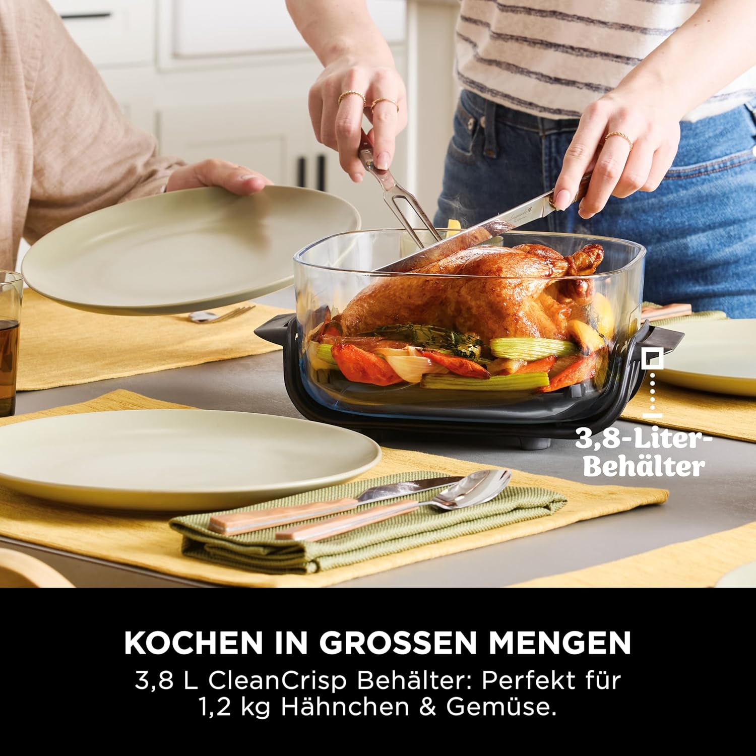 Thumbnail 6 de Ninja CRISPi Tragbare Heißluftfritteuse 3,8 l & 1,4 l – 4-in-1, Mango-Wolken FN101EUORPR
