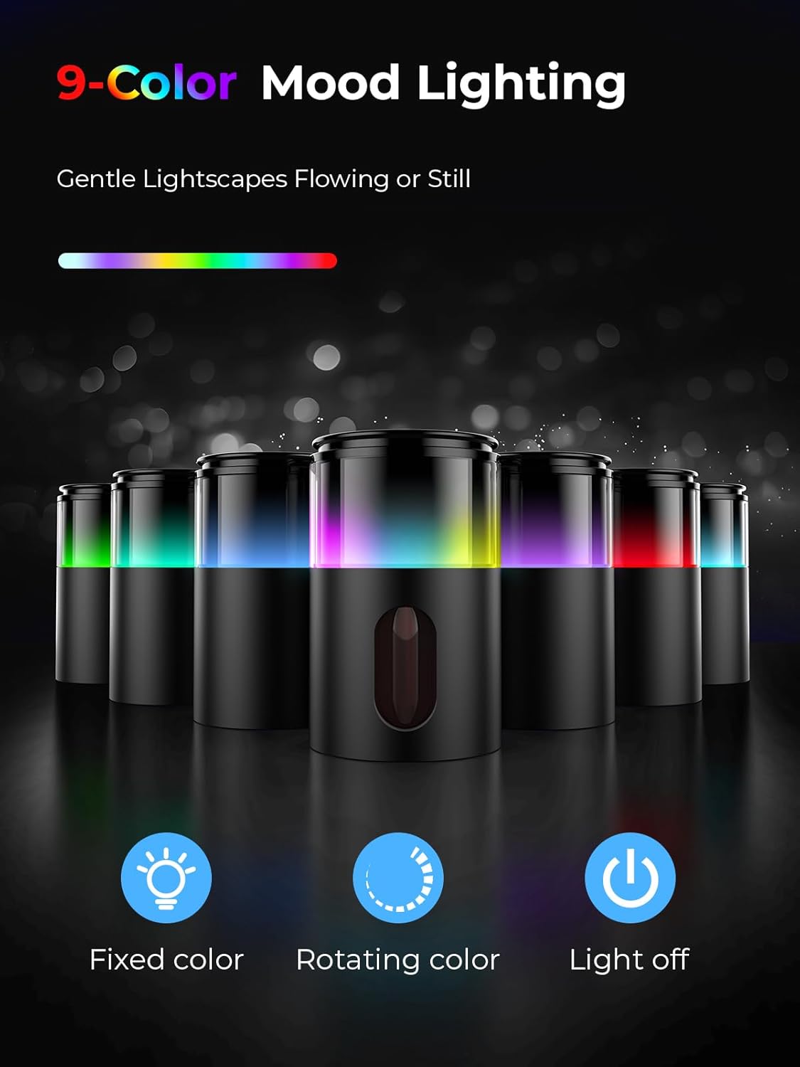 Detalle 2 de Pmsusoow Waterless Essential Oil Diffuser, 48-Hour Battery