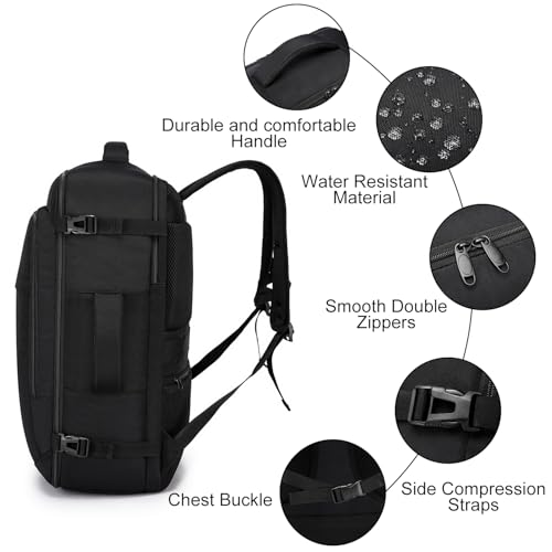 Thumbnail 4 de ENZOSUM Mochila de cabina para avión 55x40x20 cm (44 L) con compartimento para portátil de 17.3”