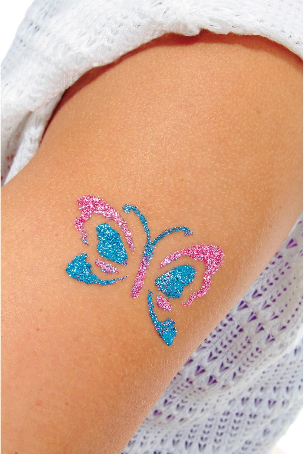 Detalle de FabLab Glitter Tattoos Mega Pack: 28 Stencils and 120 Metallic Tattoos for Sparkly Kids Fun