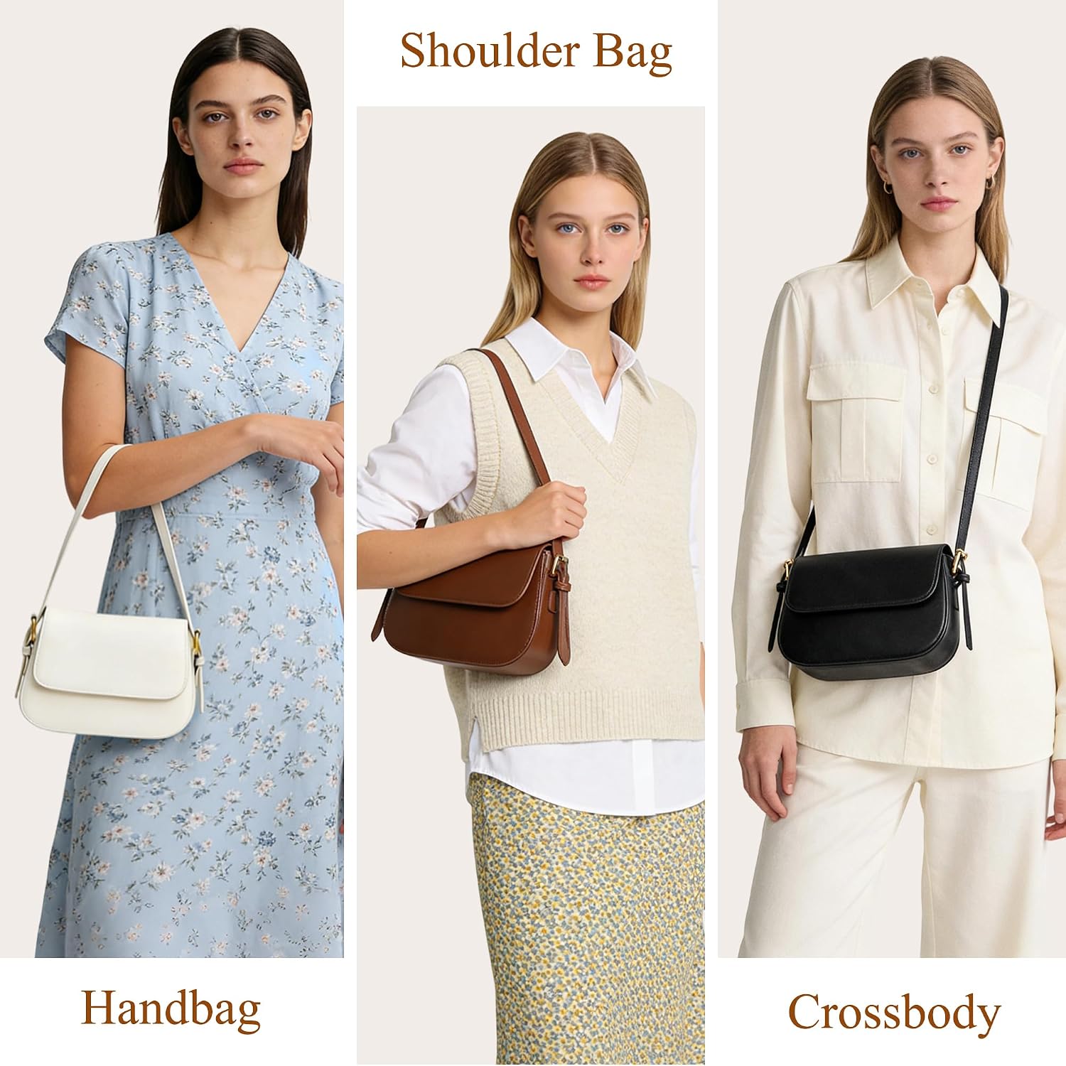 Detalle 2 de Mabecol Borsa Donna Tracolla Elegante in Pelle Sintetica: 2 in 1, praticità e stile